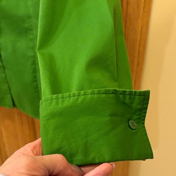 Worthington Vibrant Green Stretch Button-Down Shirt - Picture 6 of 9